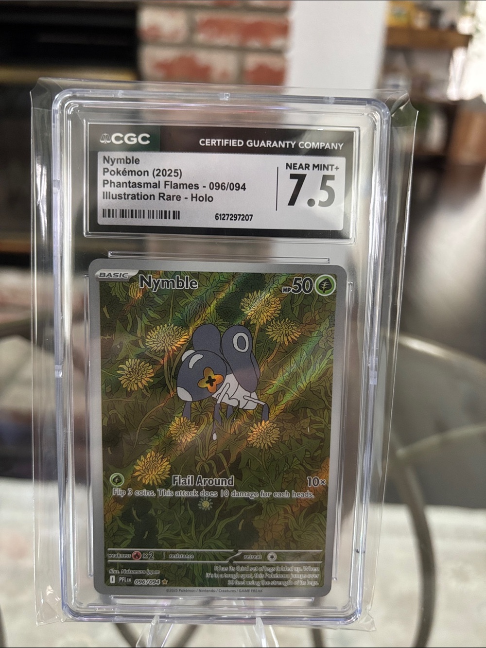 CGC 7.5 Nymble Illustration Rare Pokemon Phantasmal Flames 096/094